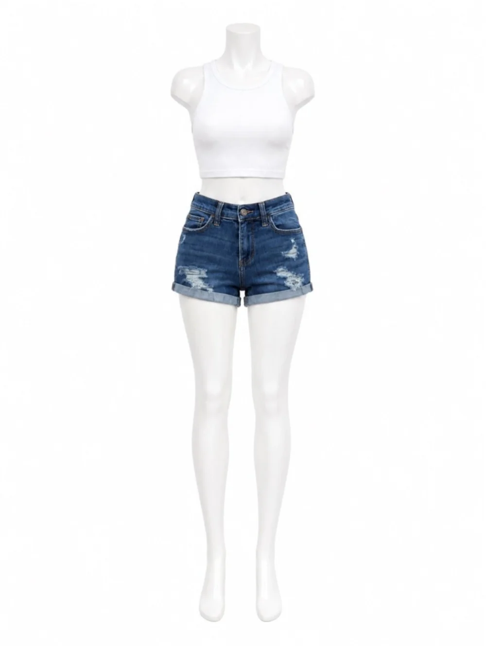 Hollister High Rise Short Jeans denim Shorts Size 23 distressed cuffed vacation